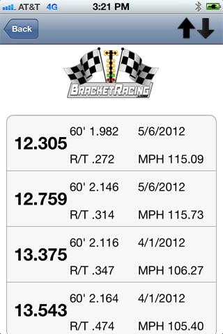 Drag Racing Timeslips Screen 2