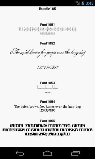 Fonts for FlipFont 105
