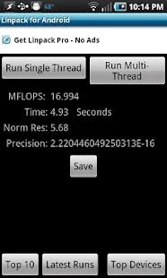 Linpack for Android - screenshot thumbnail