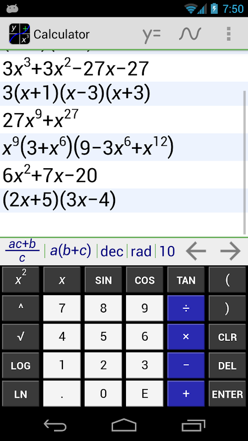 Android application MathAlly Graphing Calculator + screenshort