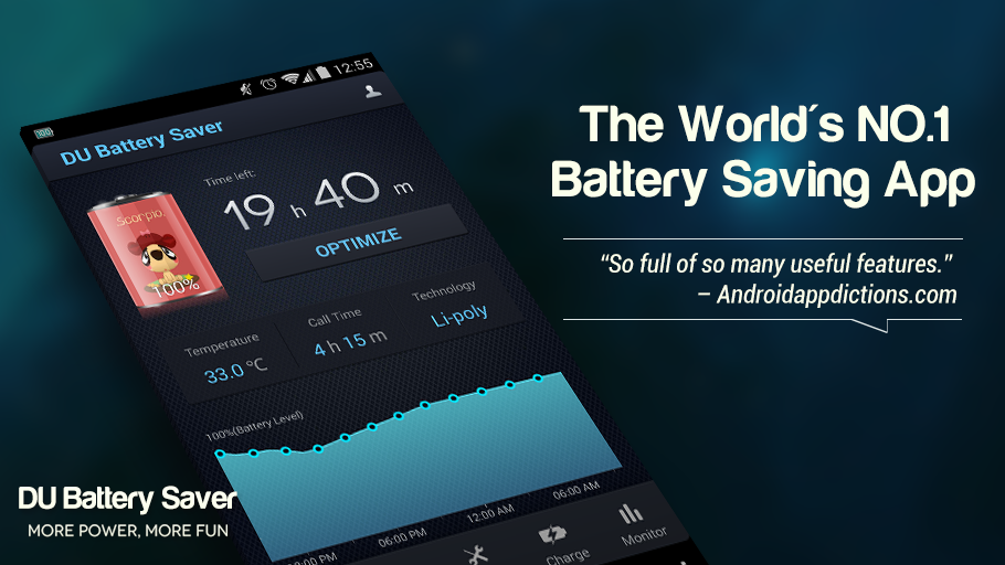 تطبيق مميز لهواتف الاندرويد لإطالة عمر البطارية Du Battery Saver  آخر إصدار