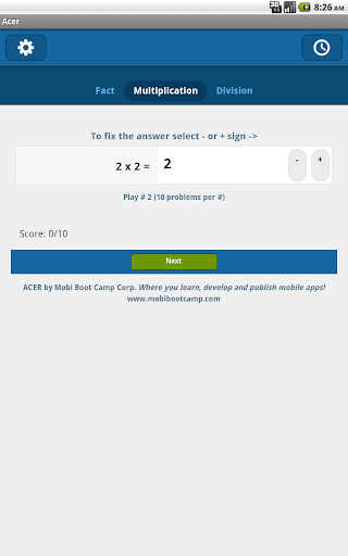 【免費教育App】ACER-MATH:  Fact Tables-APP點子