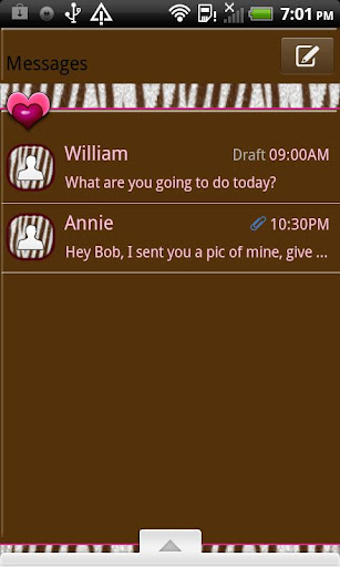 GO SMS THEME ChocolateZebra2