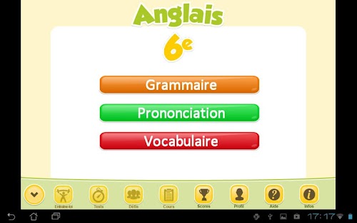 Android application ExoNathan Anglais 6e screenshort