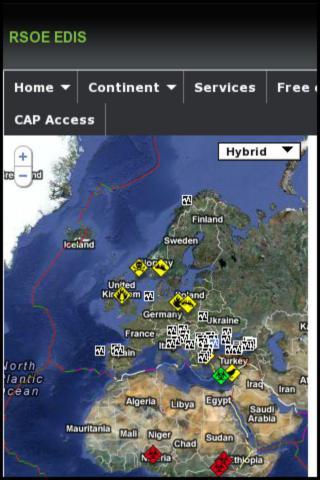 Disaster Tracking Map Screen 1