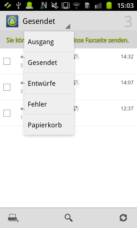 Android application PC-FAX.com FreeFax screenshort