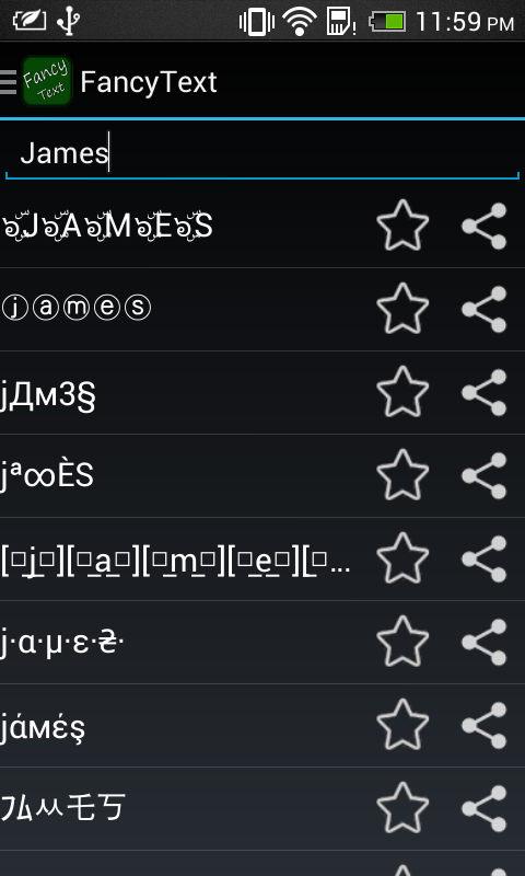 Android application Fancy Text Maker For Chat Pro screenshort