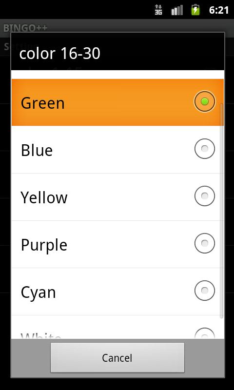 BINGO++ Screen 2