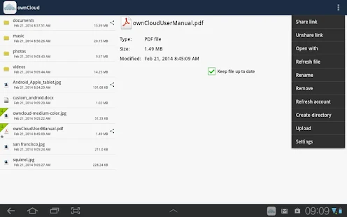ownCloud - screenshot thumbnail