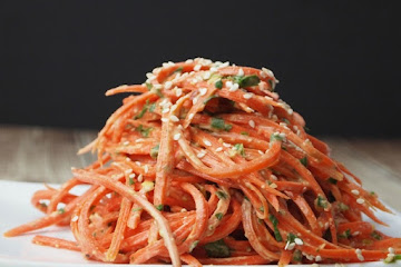 Cold Sesame Carrot Noodle Salad
