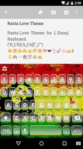 Rasta Love Emoji Keyboard Skin