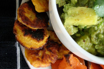 Chunky Pineapple Guacamole with Grilled Sweet Potato Chips