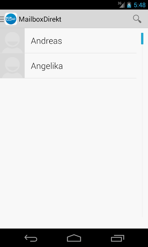 Android application MailboxDirekt screenshort
