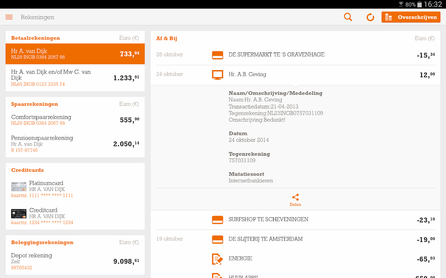 ING Bankieren - screenshot