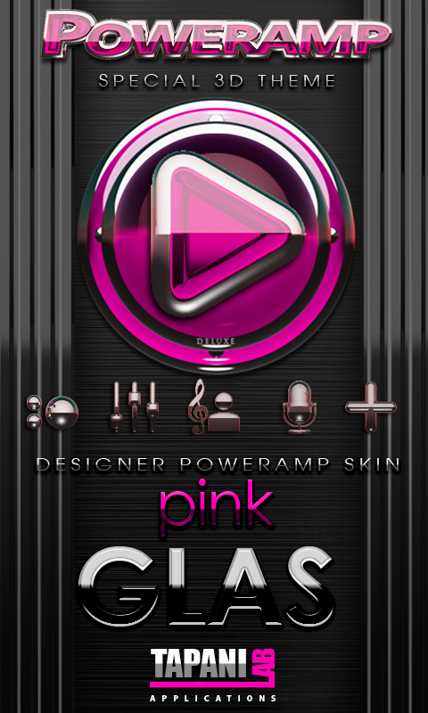 Android application Poweramp skin Pink Glas deluxe screenshort