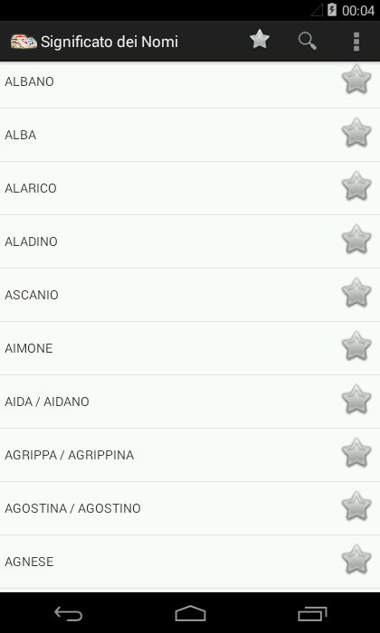 Android application Names and Meanings screenshort