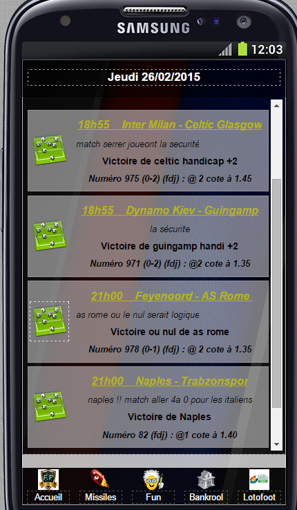 PRONOS GAGNANTS Screen 2