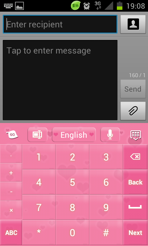 Pink Keyboard Hearts GO - screenshot