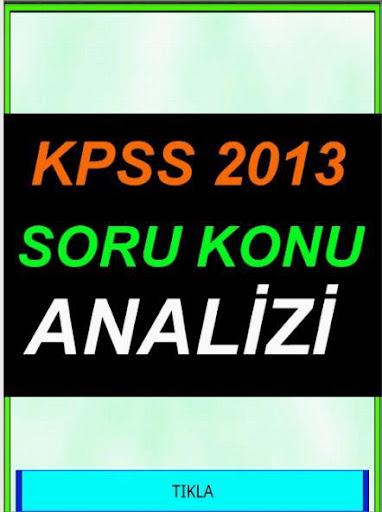 KPSS 2013 Analiz Soru Konu