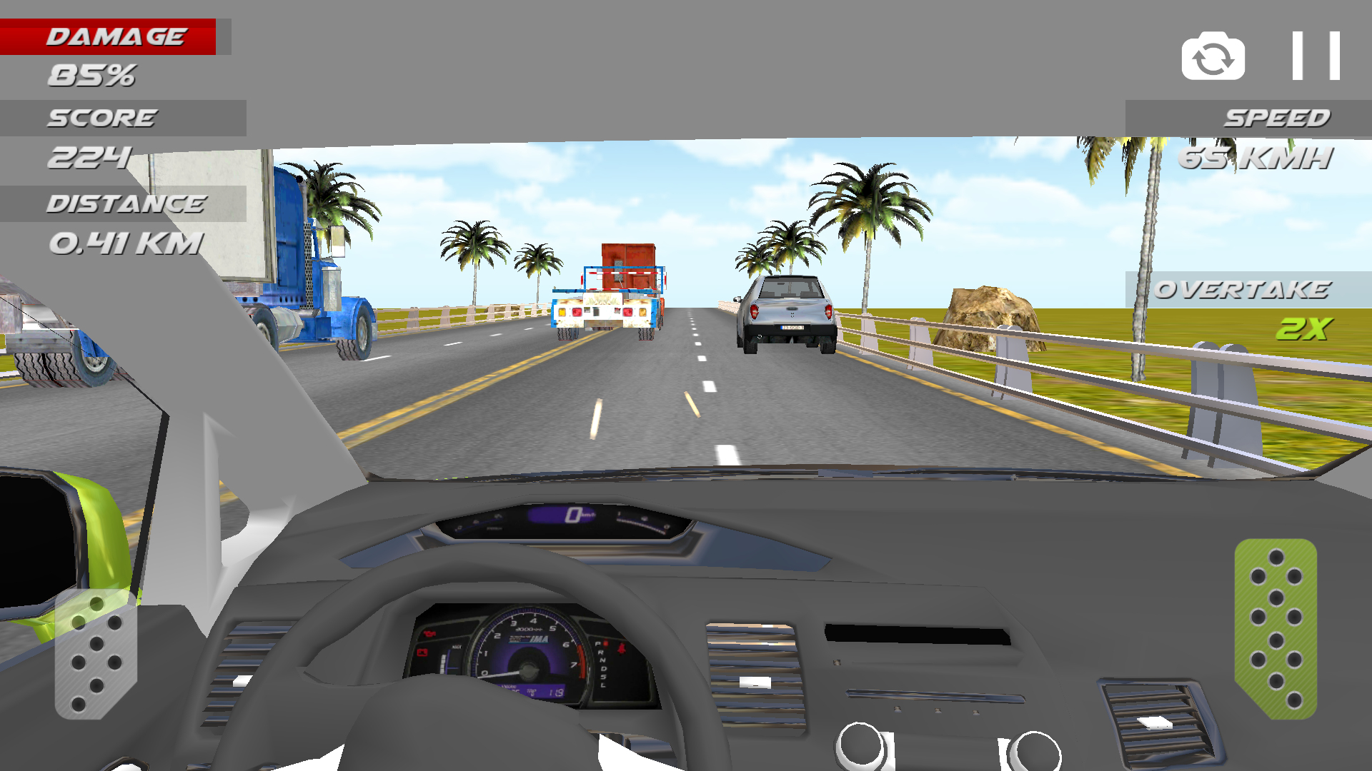 Android application Car Overtaking screenshort
