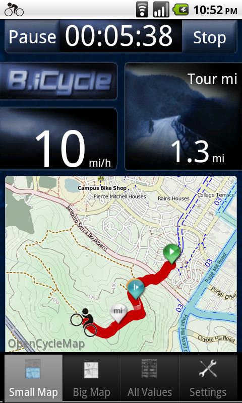 Android application B.iCycle - GPS bike computer screenshort
