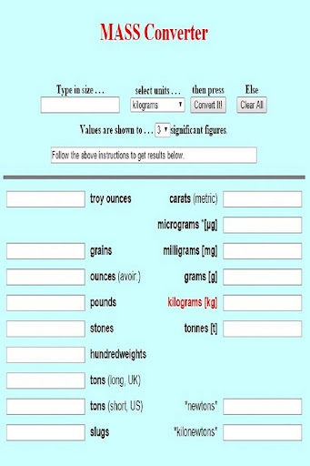 Mass Converter