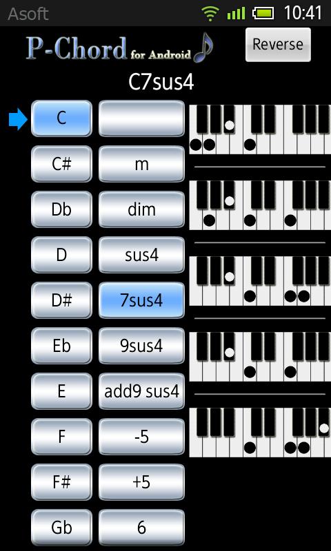 Android application PChord (No Ads) screenshort