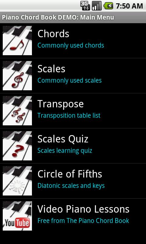 Piano Chord Book Screen 1