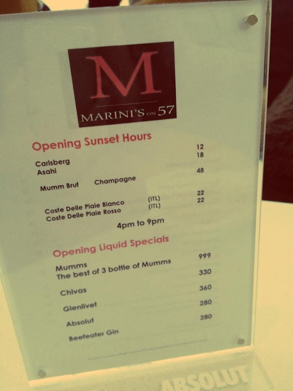Marini sale 57 menu
