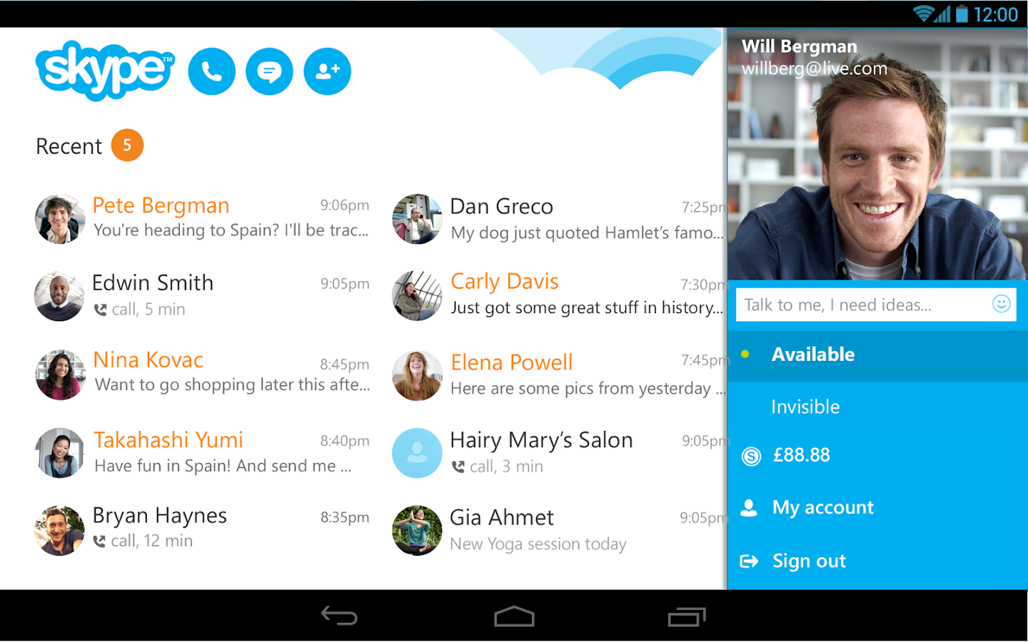Skype - free IM & video calls - screenshot
