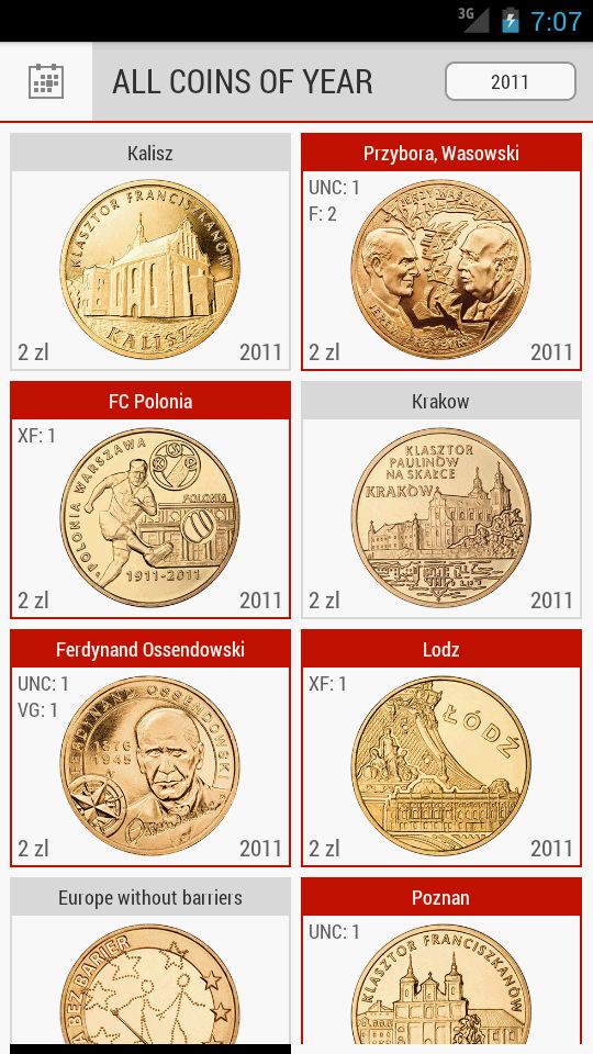 Android application Coins of Poland screenshort