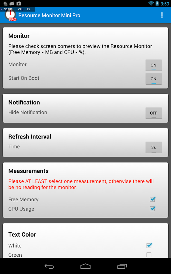    Resource Monitor Mini Pro- screenshot  