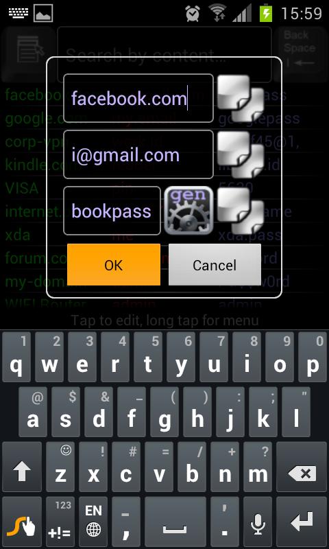 Cloud KeyRing Password Manager Screen 3
