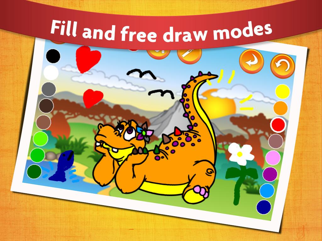 Android application Kids Dinosaur Coloring Pages screenshort
