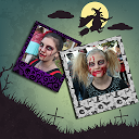 Halloween photo collage mobile app icon