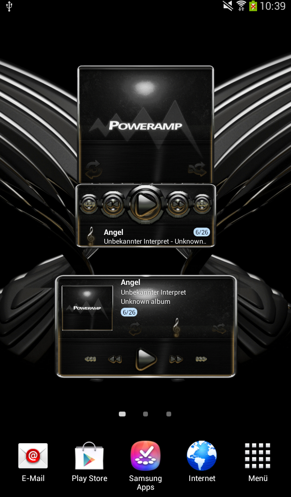 Poweramp skin widget Gold Glow Screen 3