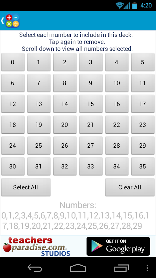 Math Practice Flash Cards Android Apps on Google Play