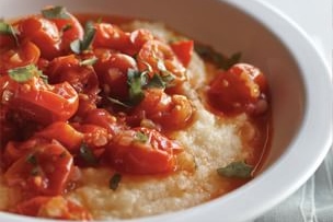 Cherry Tomato Ragu with Polenta