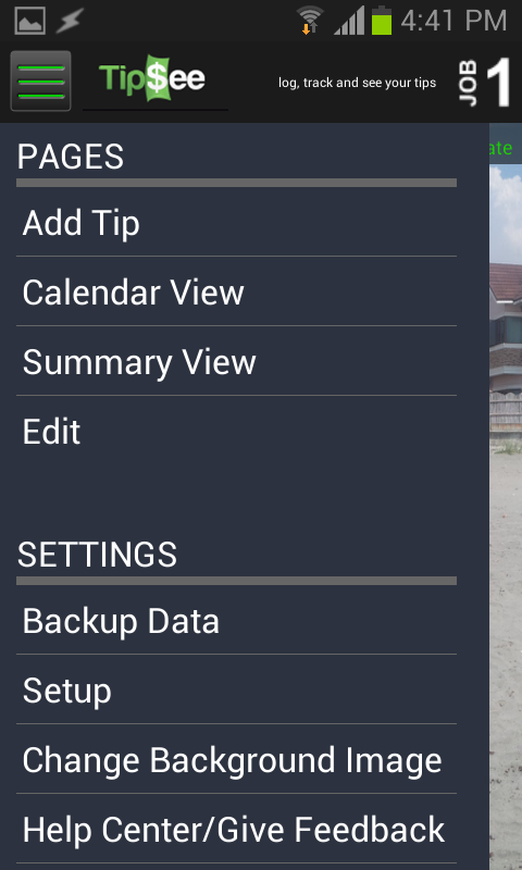 Tip Tracker App - TipSee Plus Screen 2