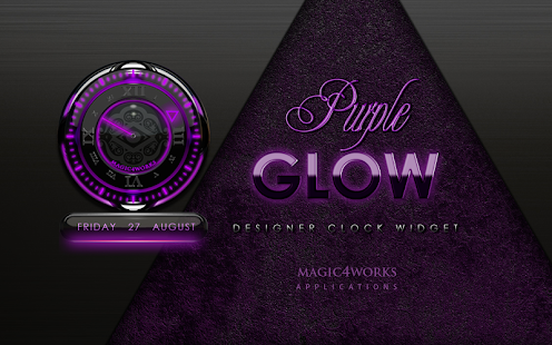 clock widget purple glow