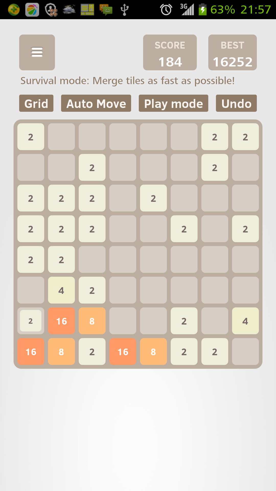 Android application Super 2048 screenshort