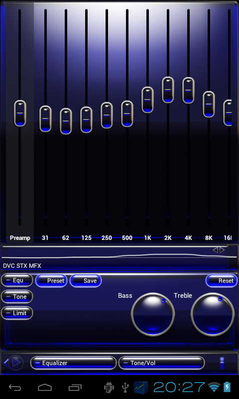 glass poweramp skin blue Screen 3