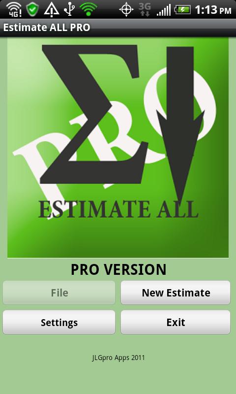 Android application A Estimate ALL PRO screenshort