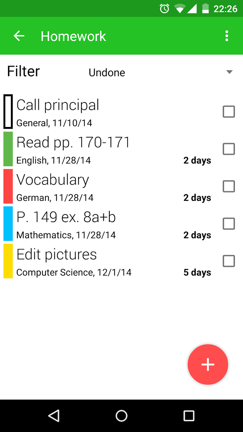 Timetable Screen 3
