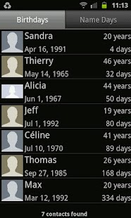 Android application Birthdays and Name-Days screenshot