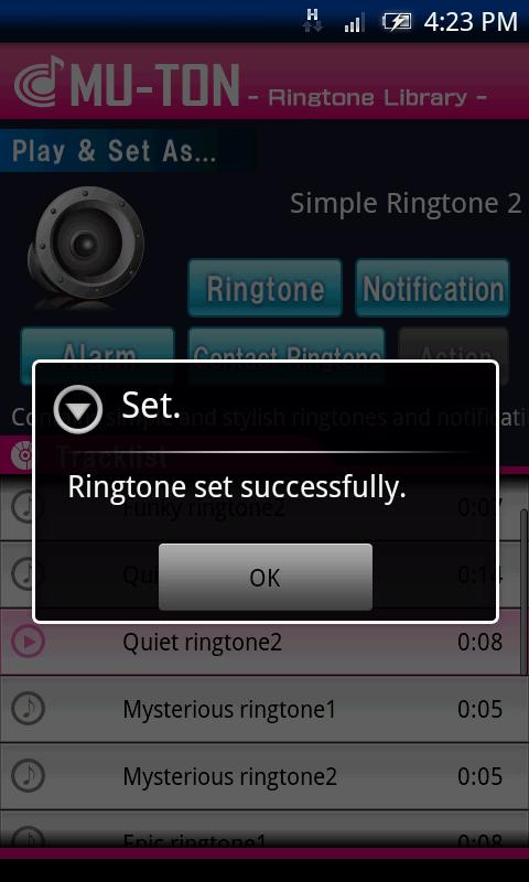Simple Ringtone Library2 Screen 2