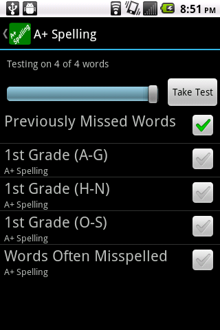 A+ Spelling Screen 3