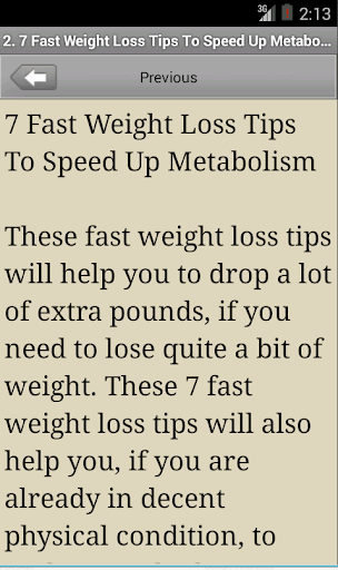 Fast Weight Loss Tips