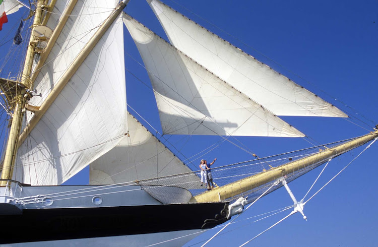 King of the world! Step right up to the front of Royal Clipper's bow. 