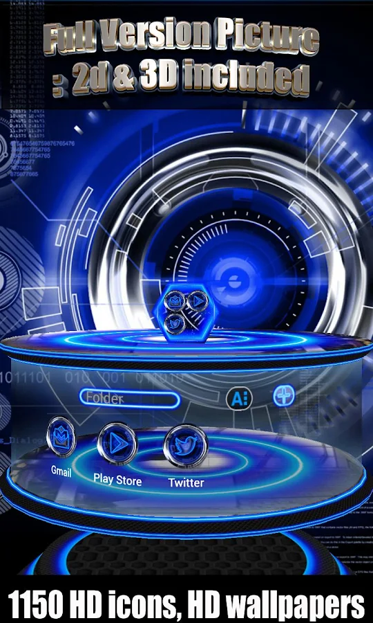 Next Launcher Theme Blue Trial - screenshot